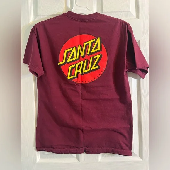 Classic dot men's Santa Cruz t-shirt size medium in burgundy - Picture 6 of 12